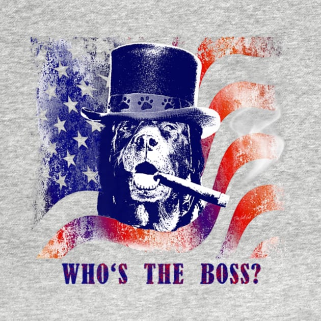 Whos The Boss Patriot Dog Stars And Stripes by Stick Figure103